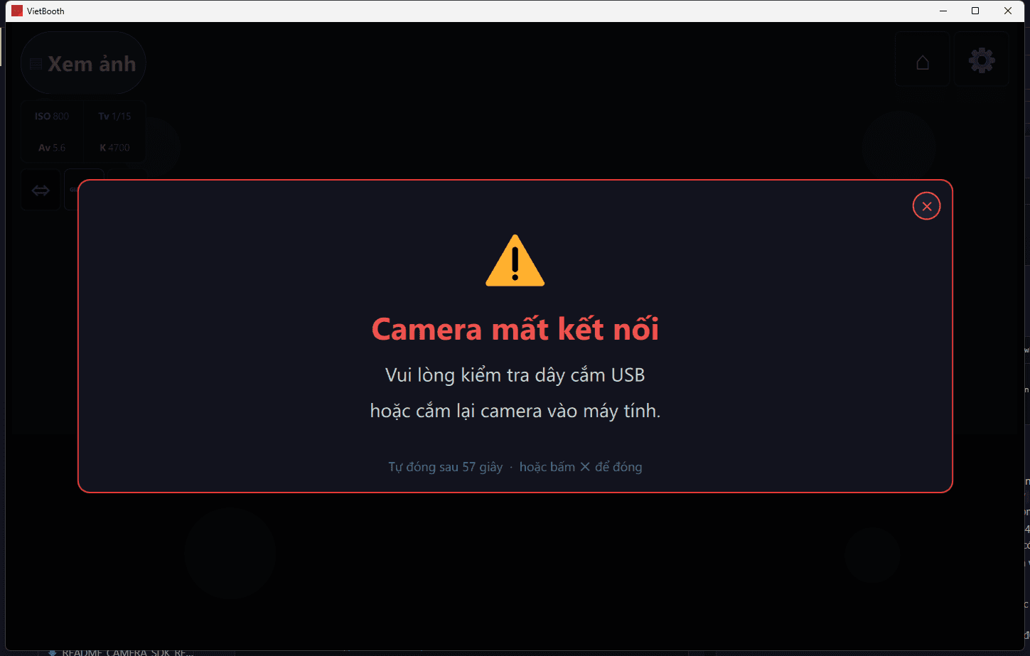 Màn hình hiện "Camera mất kết nối" — phải xử lý như thế nào theo đúng thứ tự?