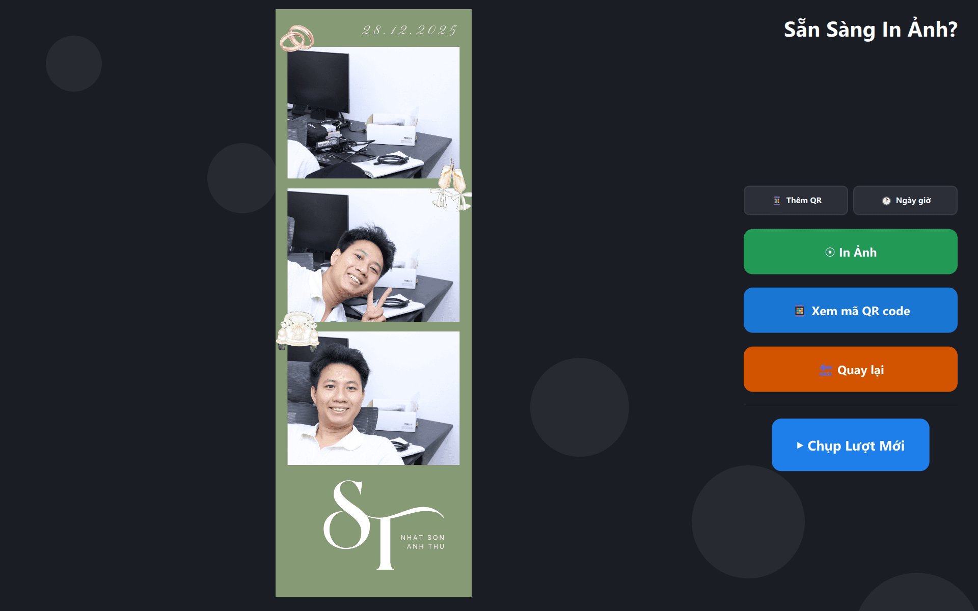 Màn hình "Sẵn Sàng In Ảnh?" hiển thị những gì?